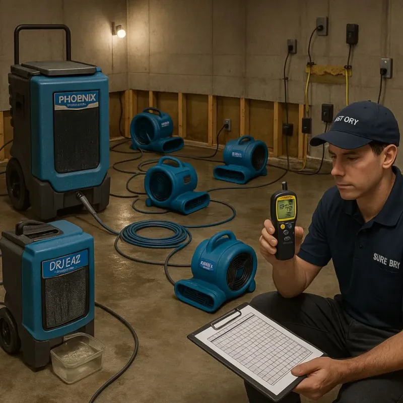 Structural Drying and Dehumidification process in Newport, MN